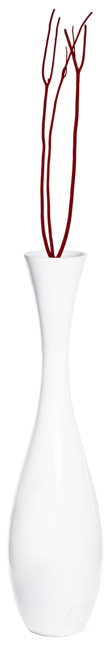 43 Inch Tall White Modern Fiberglass Narrow Trumpet Floor Vase - Contemporary Home Decor Accent Piece for Living Room, Entryway, or Any Room - Sleek Statement Piece for Modern Interior Styling